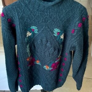 Vintage LL Bean 100% wool chunky knit turtle knit 1990’s sweater